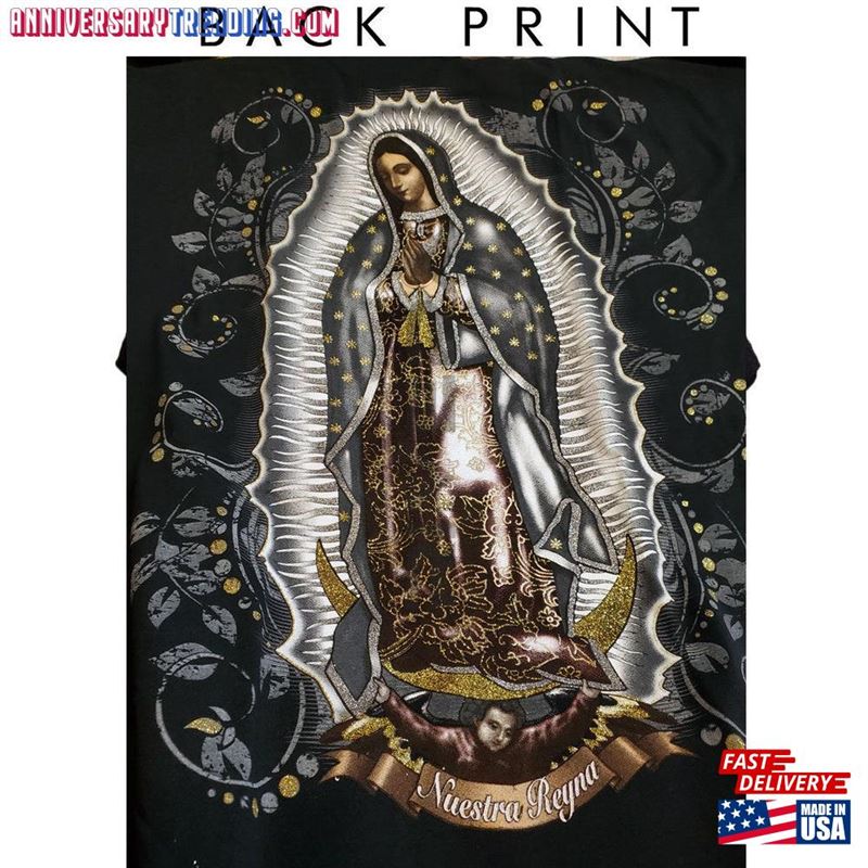 Our Lady Of Guadalupe T-Shirt Black Virgen De La Guadalupana Unisex Sweatshirt -Bipubunny Store