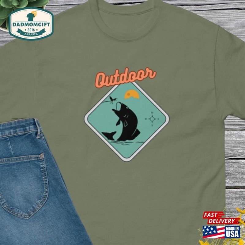 Outdoor Men’s Classic Fishing Tee Sweatshirt Unisex