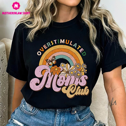 Overstimulated Moms Club Shirt, Comfort Colors Smiley Face Mom Tshirt, Overstimulated Moms Crewneck, Gift for Mom,Cute Mama Tee, Mother Gift