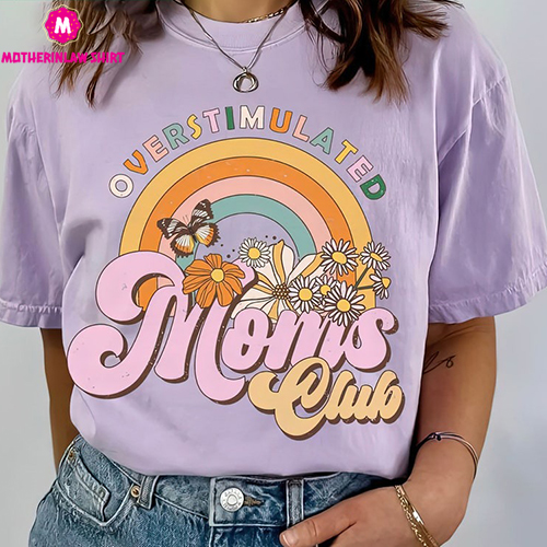 Overstimulated Moms Club Shirt, Comfort Colors Smiley Face Mom Tshirt, Overstimulated Moms Crewneck, Gift for Mom,Cute Mama Tee, Mother Gift