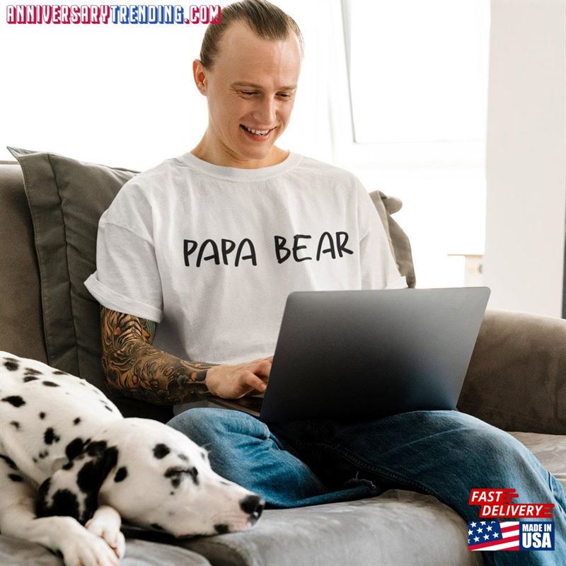 Papa Bear Funny Printed Personalized T-Shirt Graphic Unisex Tee Couple Hoodie Classic Sweatshirt -Bipubunny Store