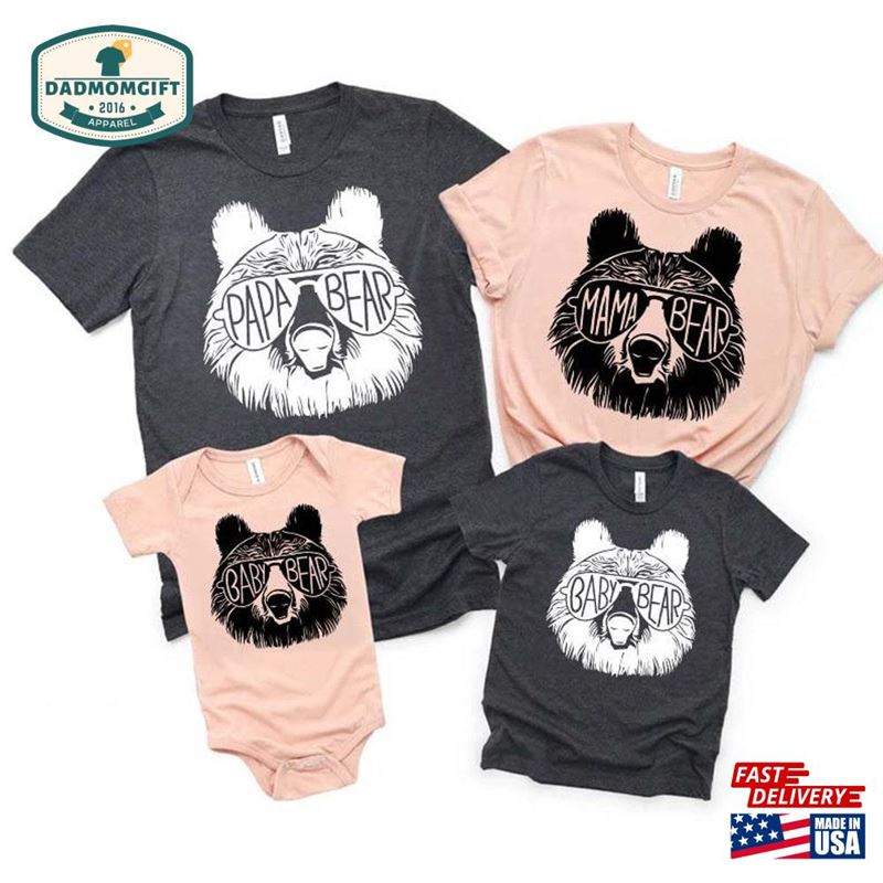 Papa Bear Shirt Set Baby Fathers Day Hoodie Sweatshirt