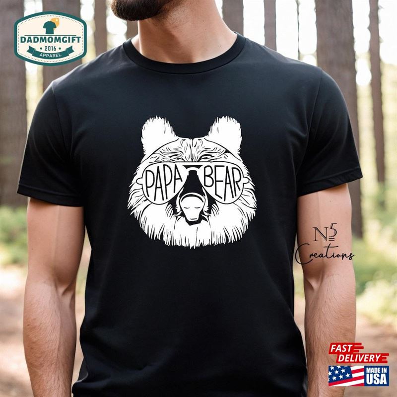 Papa Bear Sunglass Shirt Father Hoodie Classic