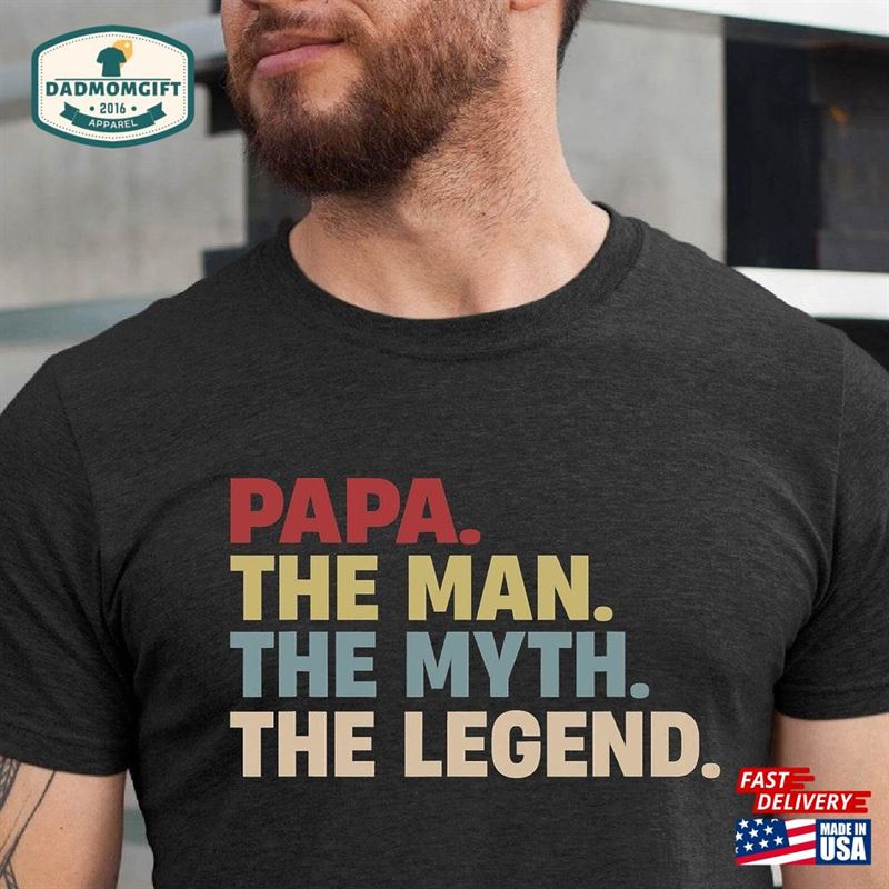 Papa Man Myth Legend Shirt Father’s Day T-Shirt Classic