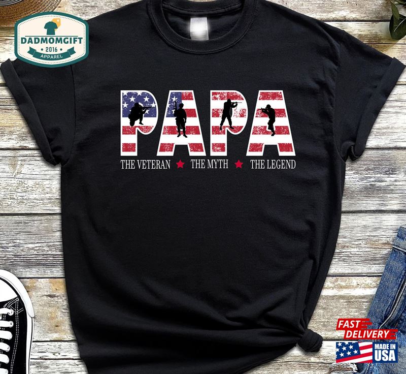 Papa The Veteran Myth Legend Shirt Father’s Day Sweatshirt Classic