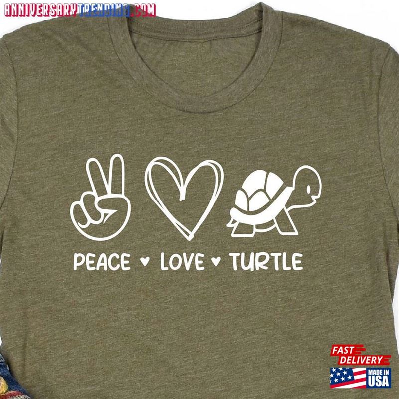 Peace Love Turtle Shirt T-Shirt Unisex – Bipubunny Store