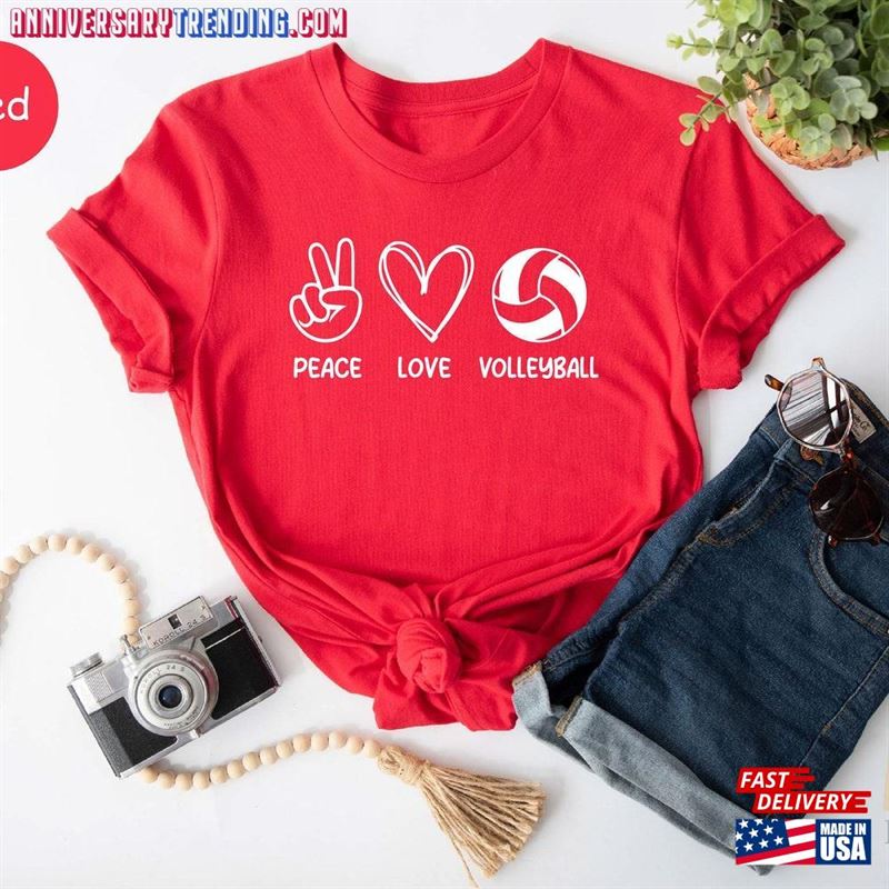 Peace Love Volleyball Shirt T-Shirt Mom Hoodie – Bipubunny Store