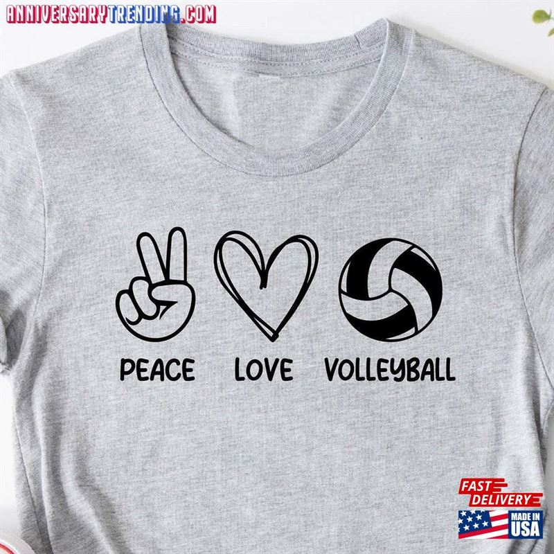 Peace Love Volleyball Shirt T-Shirt Mom Hoodie – Bipubunny Store