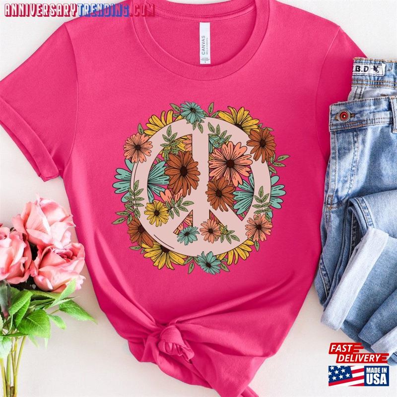 Peace Shirt Sign Gift For Her T-Shirt Unisex – Bipubunny Store