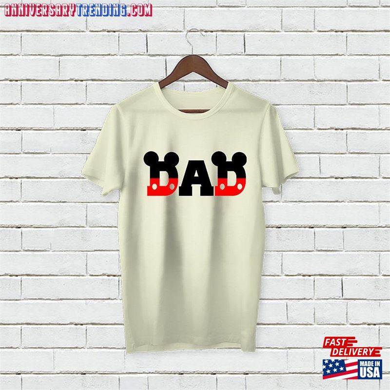 Personalised Add Name Text Dad Father Micky Mouse Inspired Love T-Shirt Hoodie Classic -Bipubunny Store