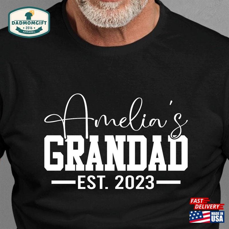 Personalised Grandad T-Shirt Fantastic Awesome Gift For Daddy Custom Dad Lovely Cool Funny Grandparents Fathers Sweatshirt Unisex