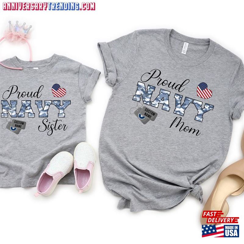 Personalized Army Mom Shirt Proud U S Navy Family Military Day Sweatshirt Hoodie – Bipubunny Store