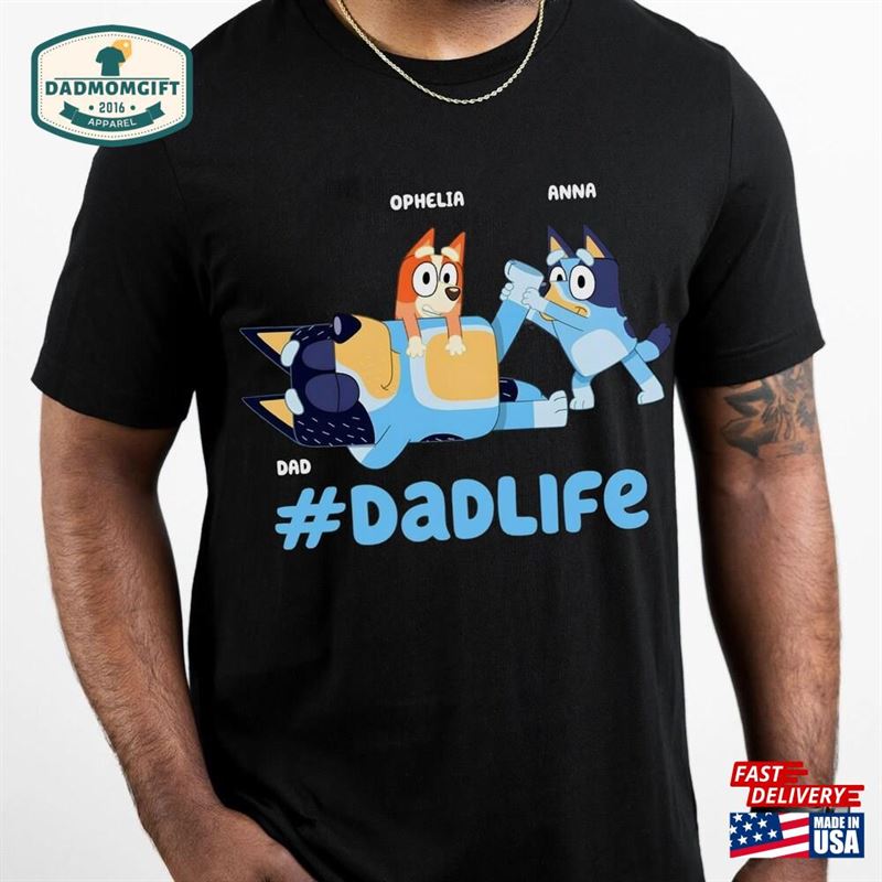 Personalized Bluey Dad Life Shirt Fathers Day Gift Classic Hoodie