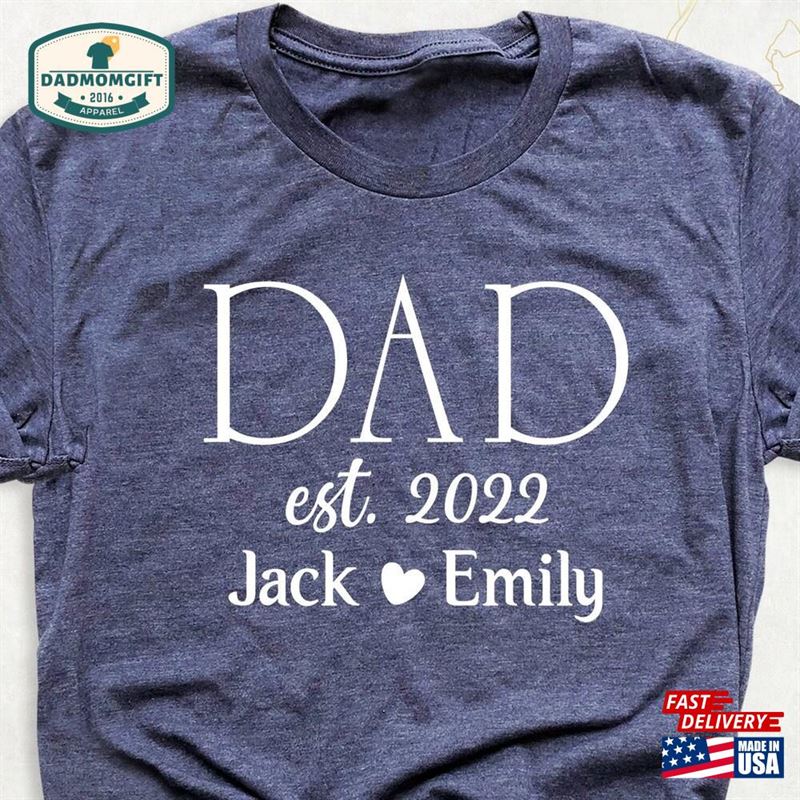 Personalized Dad Est Shirt With Kids Names Father Unisex Sweatshirt