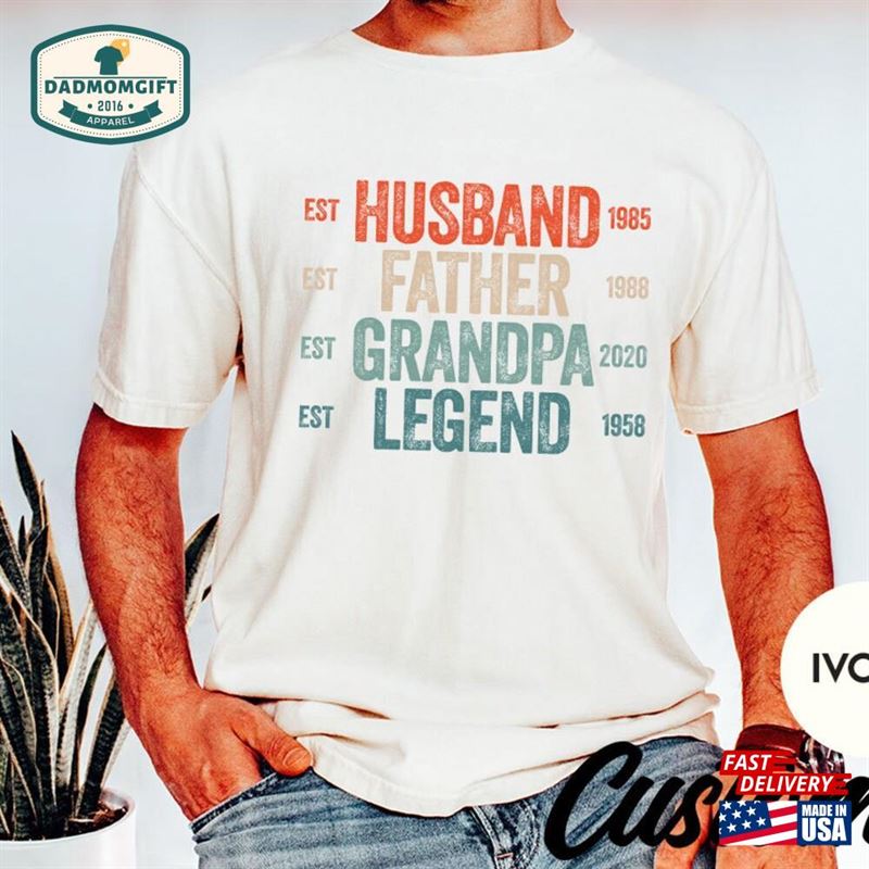 Personalized Dad Grandpa Comfort Colors T-Shirt Customizable Father’s Day Classic