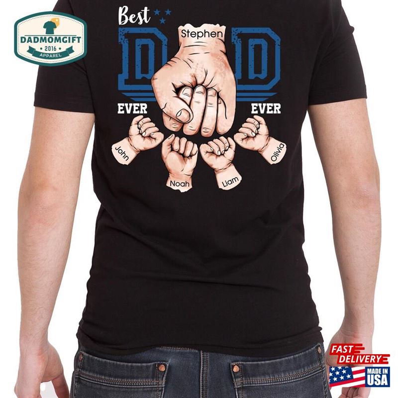 Personalized Dad Raised Fist Bump T-Shirt Father’s Day Gift Unisex Sweatshirt