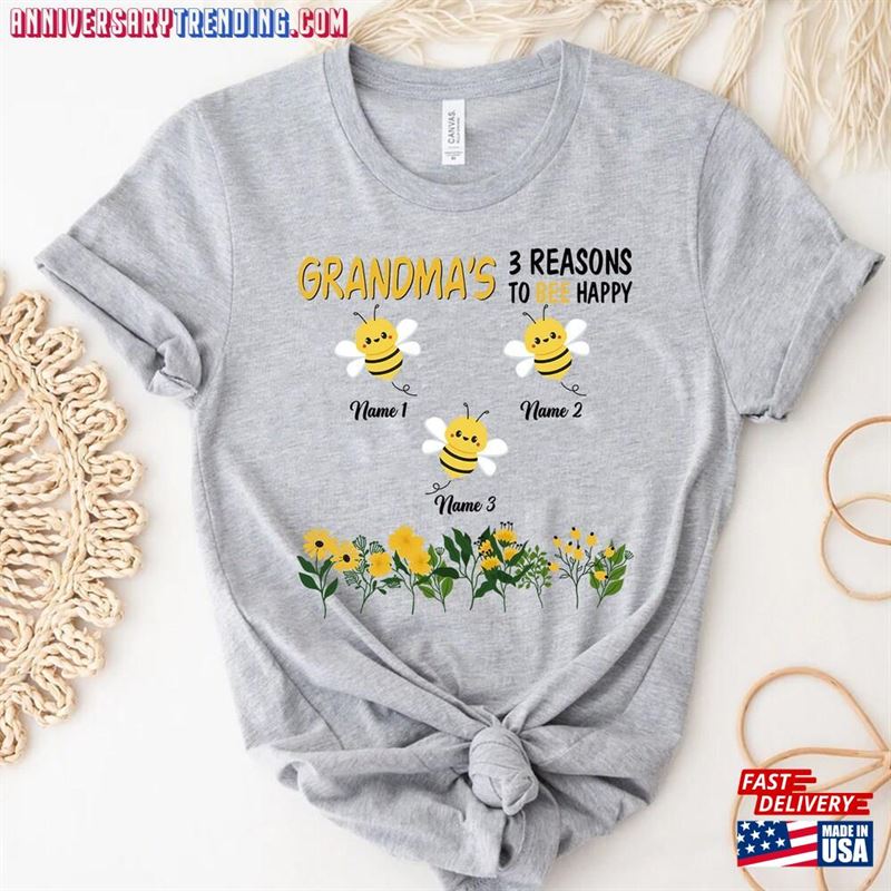 Personalized Grandma Bee T-Shirt Mother’s Day Tee Unisex Classic – Bipubunny Store