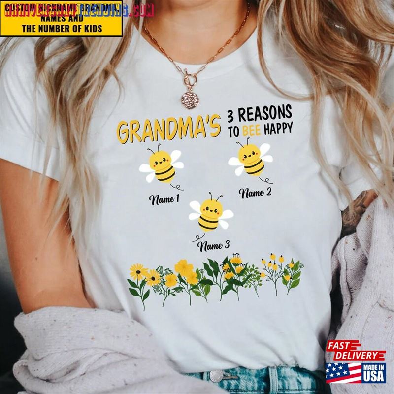 Personalized Grandma Bee T-Shirt Mother’s Day Tee Unisex Classic – Bipubunny Store