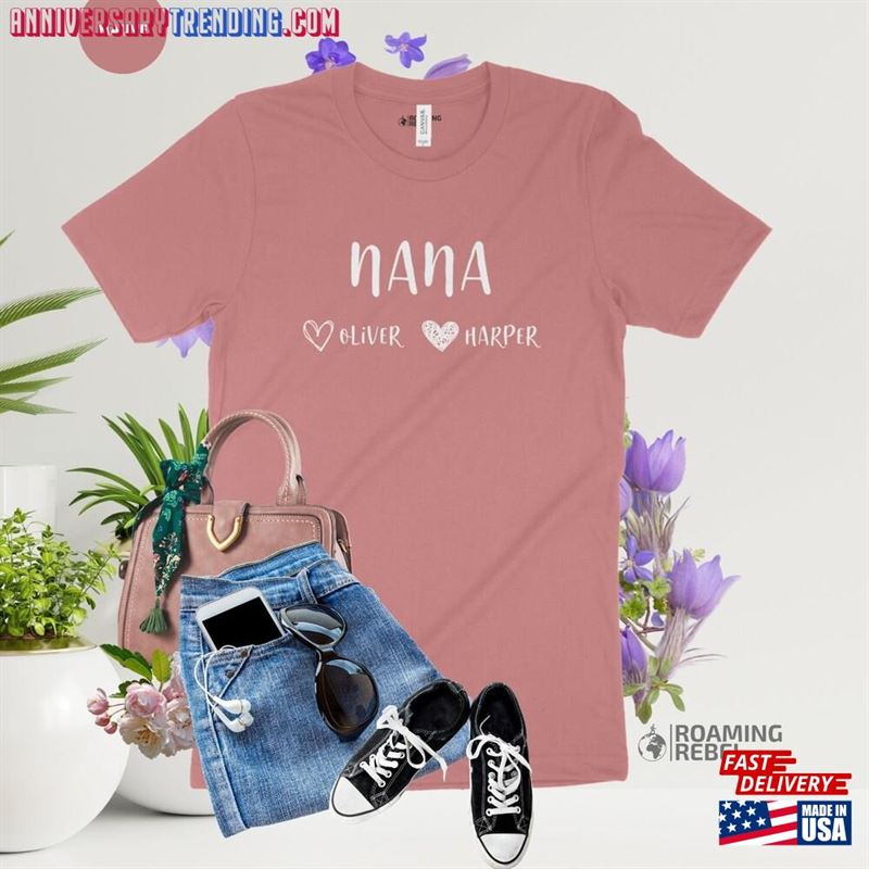 Personalized Grandmother T-Shirt With Grandchildrens Names Custom Grandma Shirt For Mother Classic Hoodie – Bipubunny Store