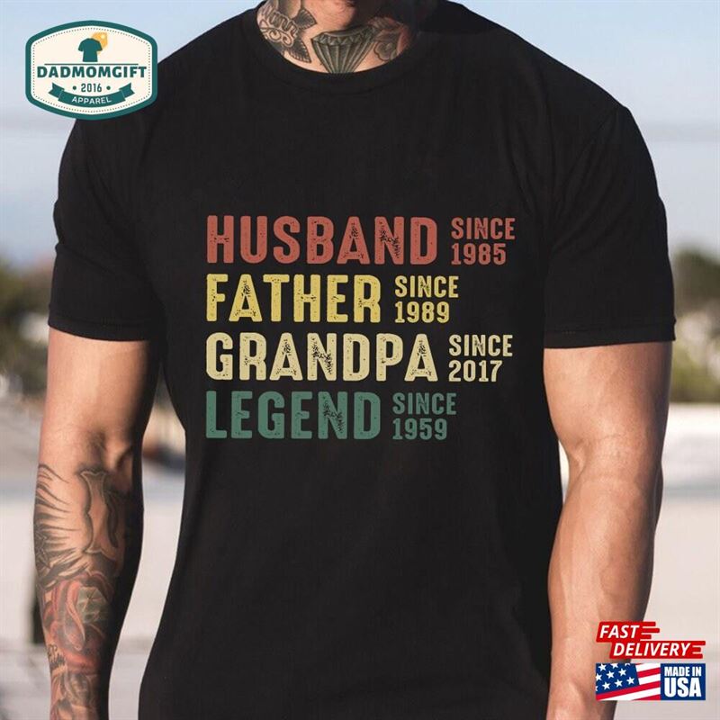 Personalized Husband Father Grandpa Legend Since Shirt Custom Daddy Papa T-Shirt Hoodie