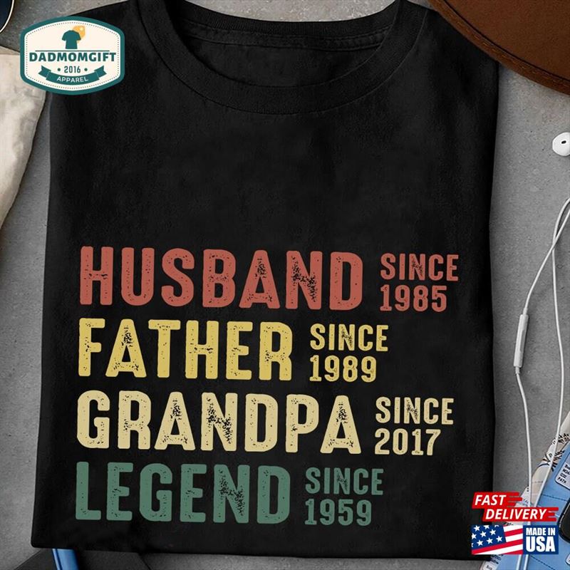 Personalized Husband Father Grandpa Legend Since Shirt Custom Daddy Papa T-Shirt Hoodie