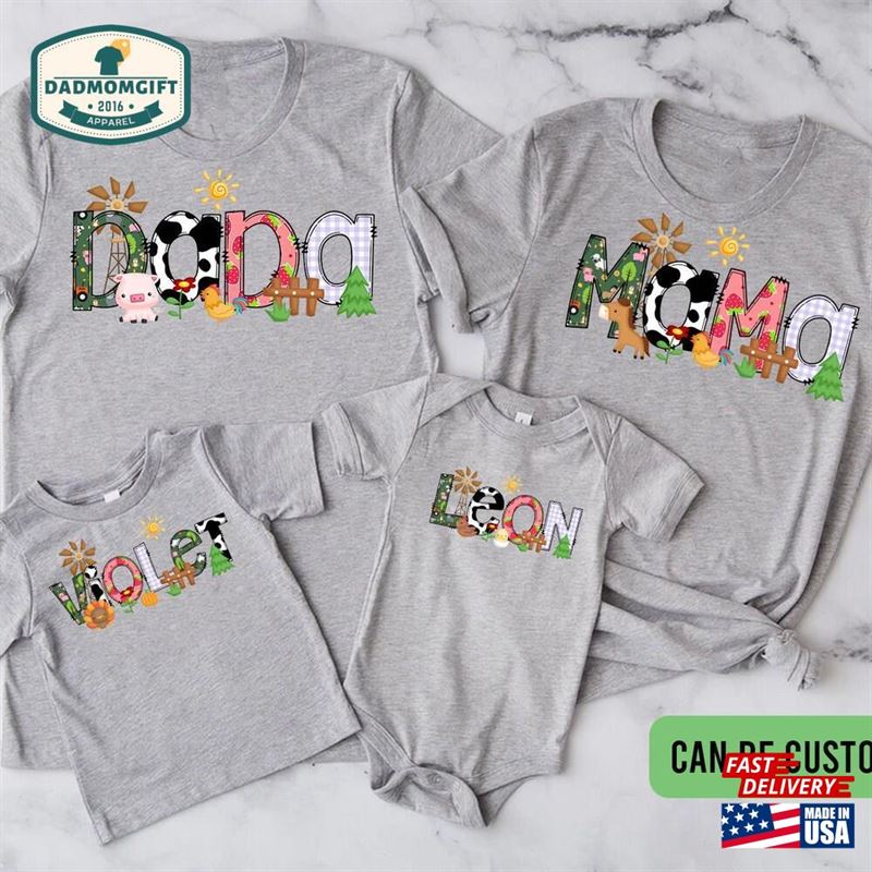 Personalized Matching Farm Animal Shirt Family Shirts Lover Tee T-Shirt Hoodie