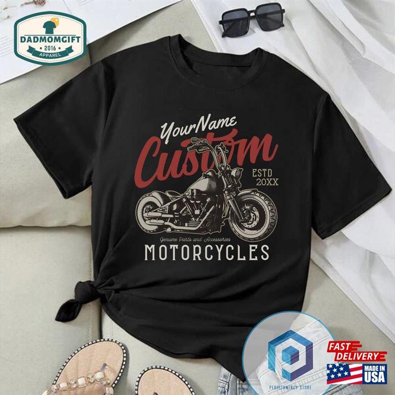 Personalized Motorcycle Rebel Cruiser Biker Garage T-Shirt New Dad Shirt Sweatshirt Unisex