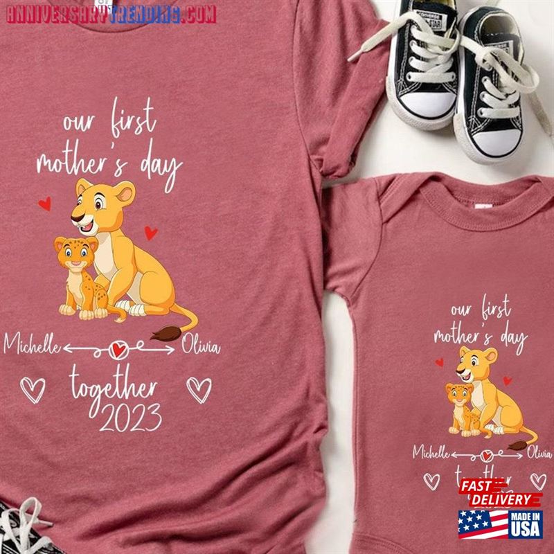 Personalized Our First Mothers Day Together Lion Shirt Mom And Son Matching T-Shirts King Baby Onesie Classic Hoodie – Bipubunny Store