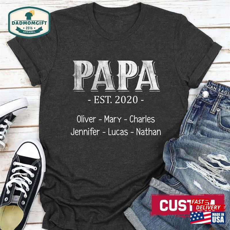 Personalized Papa Shirt Father’s Day Hoodie Sweatshirt