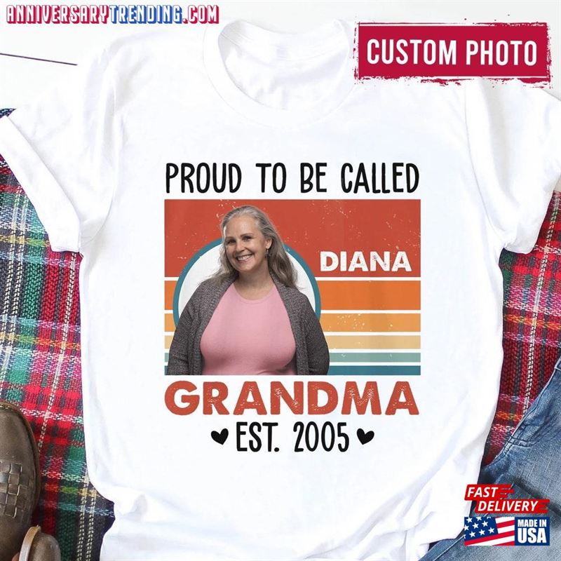 Personalized Photo Proud To Be Called Grandma Custom Mothers Day Shirt Tee T-Shirt Hoodie -Bipubunny Store