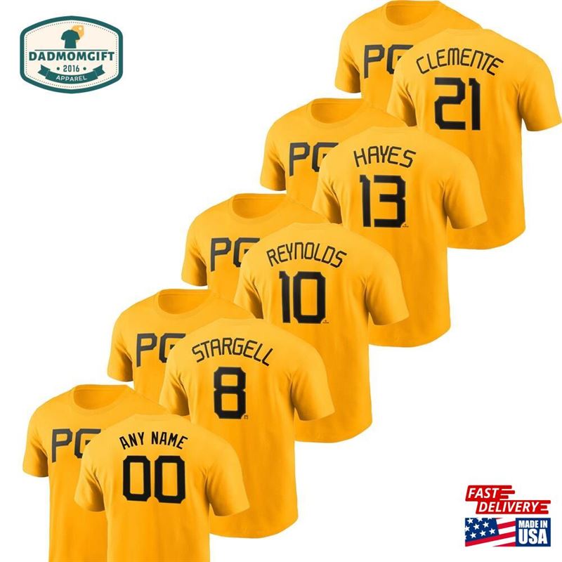 Personalized Pittsburgh Players Baseball T-Shirt Custom Player Name And Number Shirt Hoodie Unisex