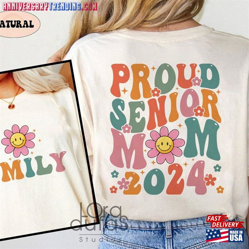 Personalized Senior Mom Shirt Comfort Colors 2024 Tee Class Of Sweatshirt Hoodie -Bipubunny Store