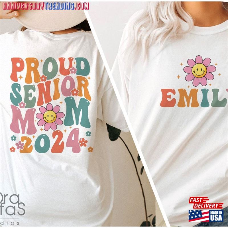 Personalized Senior Mom Shirt Comfort Colors 2024 Tee Class Of Sweatshirt Hoodie -Bipubunny Store