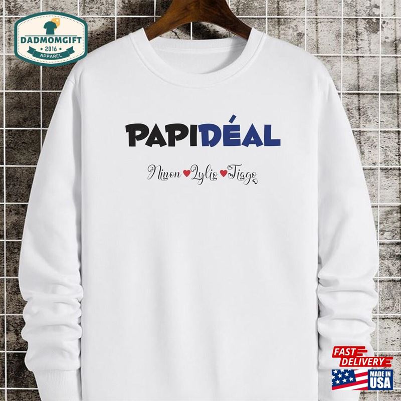 Personalized White Sweatshirt Ideal Grandpa Father’s Day Gift Grandfather Hoodie Unisex