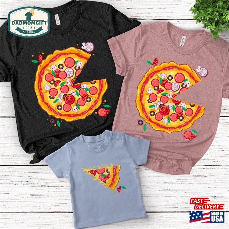 Pizza Matching Family T-Shirt Fathers Day Gift And Slice Classic Unisex