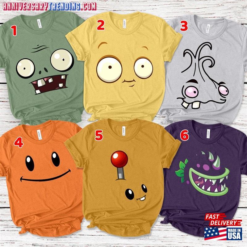 Plants And Zombies Costume Halloween Vs Custom Group Shirt Family T-Shirt Sweatshirt – Bipubunny Store