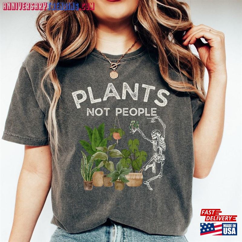 Plants Not People Gardening Shirt Funny Skeleton T-Shirt For Plant Lover Gardener Gift Mother Hoodie Classic – Bipubunny Store