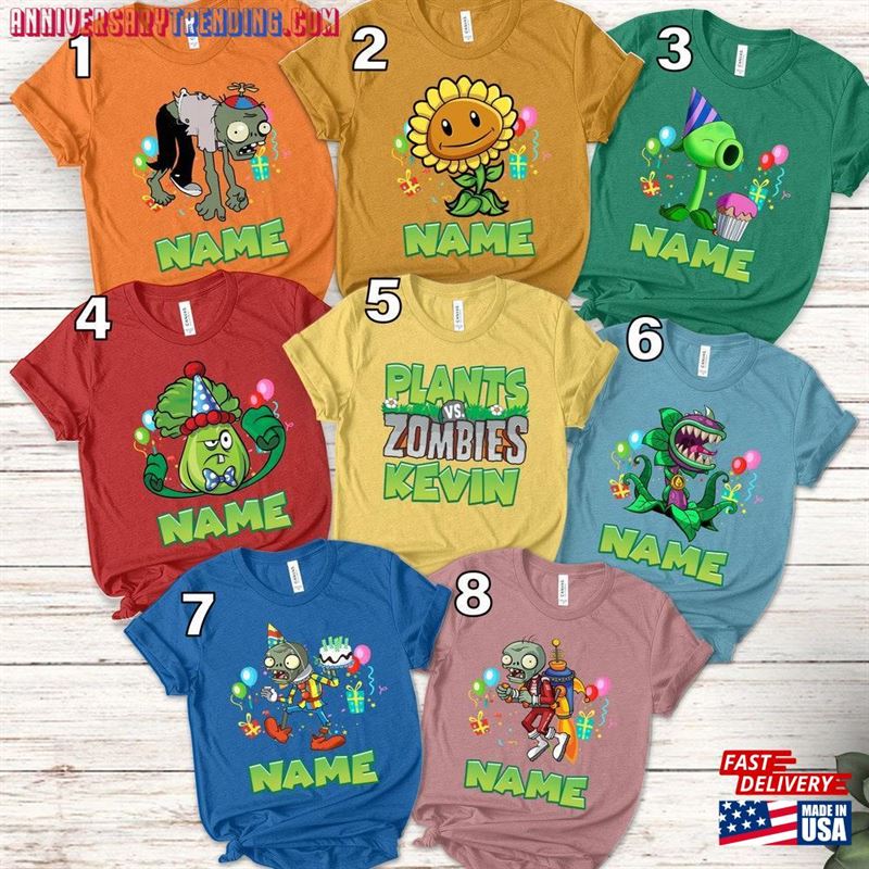 Plants Vs Zombies Characters Group Shirt And Family Hoodie Unisex -Bipubunny Store