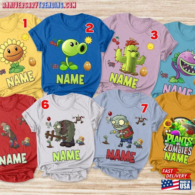 Plants Vs Zombies Shirt And Costume Halloween Family T-Shirt Classic – Bipubunny Store