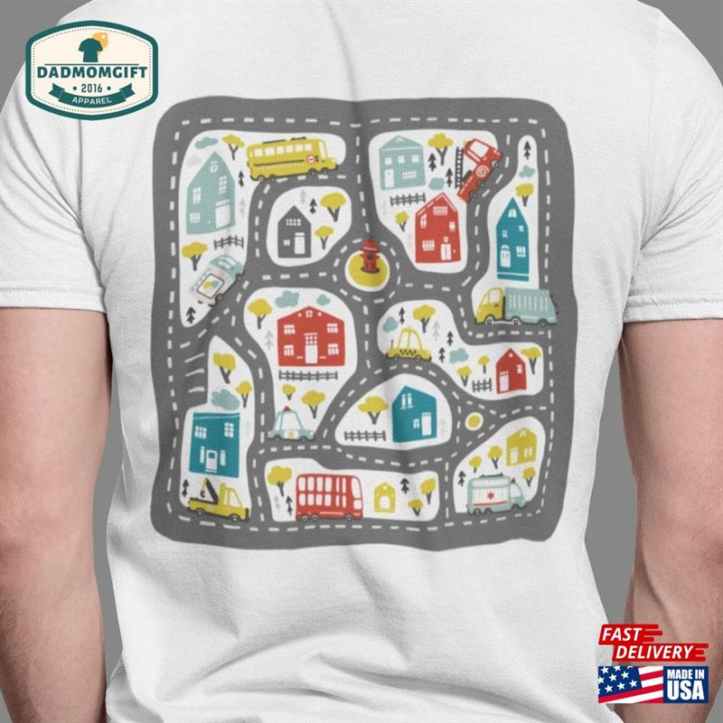 Play Cars On Dad’s Back Mat Road Car Race Track Shirt Father Day Gift Hoodie Unisex