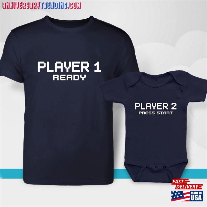 Player 1 And 2 Gift Cute Baby T-Shirt Sweatshirt -Bipubunny Store