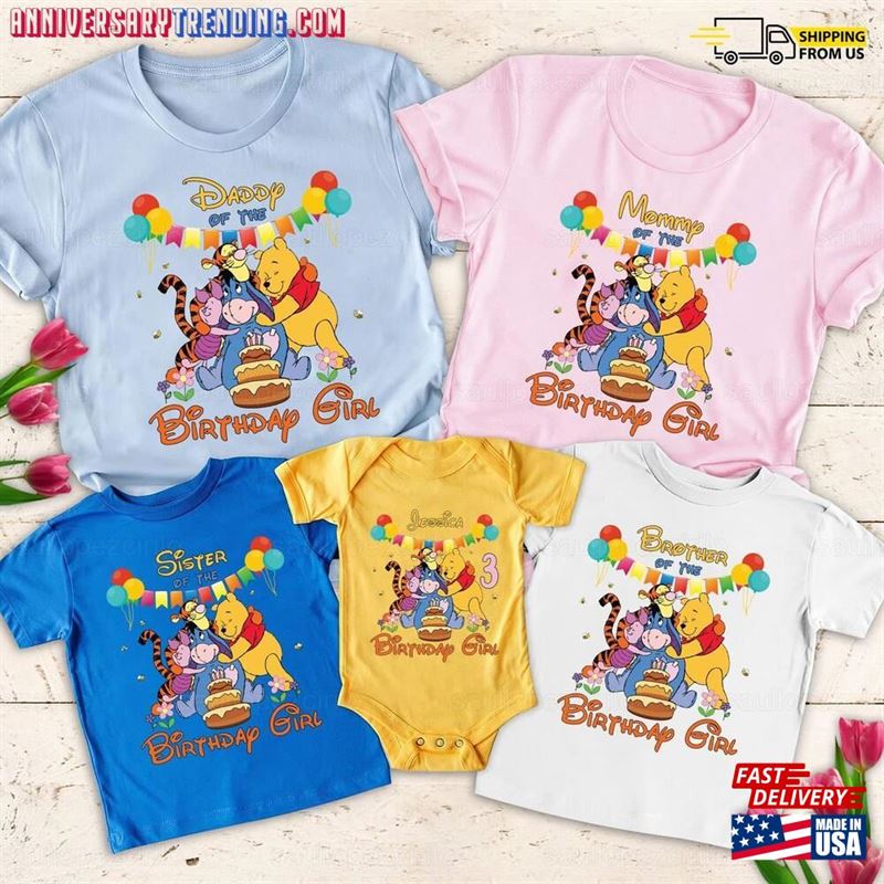 Pooh Bear Birthday Shirt Winnie The Family Custom Boy T-Shirt Unisex – Bipubunny Store