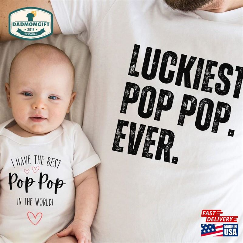 Pop And Baby Matching Shirt New Grandpa Fathers Day Gift Hoodie Classic