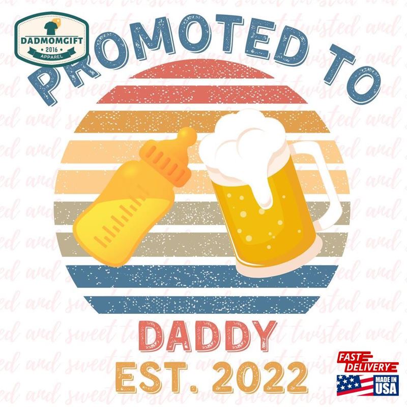 Promoted To Daddy 2022 Retro Beer Hoodie Sweatshirt