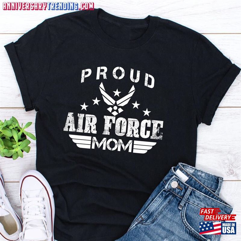 Proud Air Force Mom Shirt Graduation Tee Homecoming Outfit Unisex Classic -Bipubunny Store