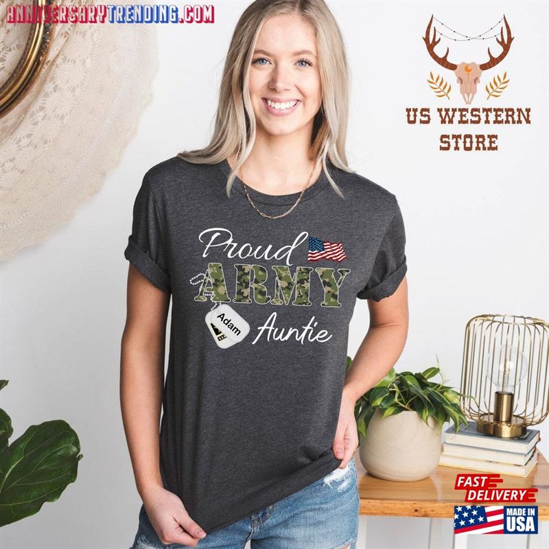 Proud Army Family Group Shirts Cool Usa Navy Dad Mom T-Shirt Custom Outfits Sweatshirt – Bipubunny Store