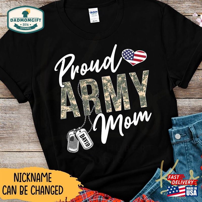 Proud Army Mom Shirts Dad Us Matching Family Hoodie Classic