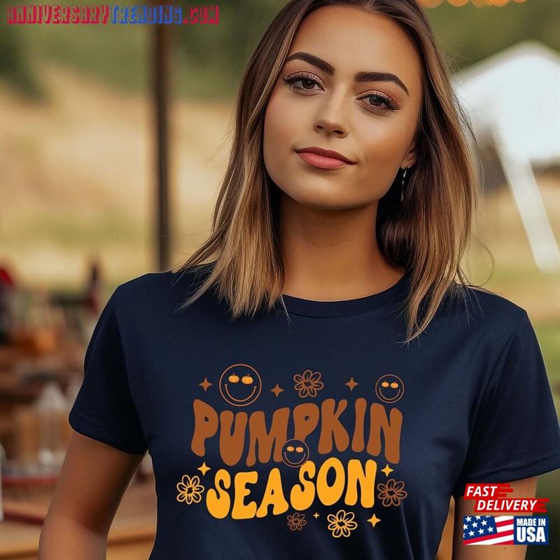 Pumpkin Season Shirt Cute Fall Halloween Gift T-Shirt Classic – Bipubunny Store