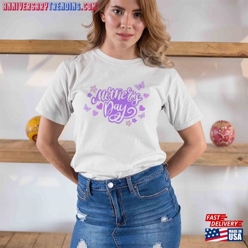 Purple Mother’s Day 100% Cotton Tee T-Shirt Family Gift For Mom Unisex Classic – Bipubunny Store