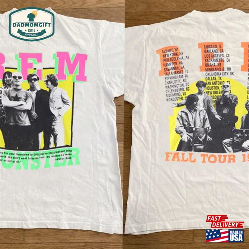 R E M Monster Tour T-Shirt Rem Fall 1995 Shirt 90S Rock Band Concert Unisex